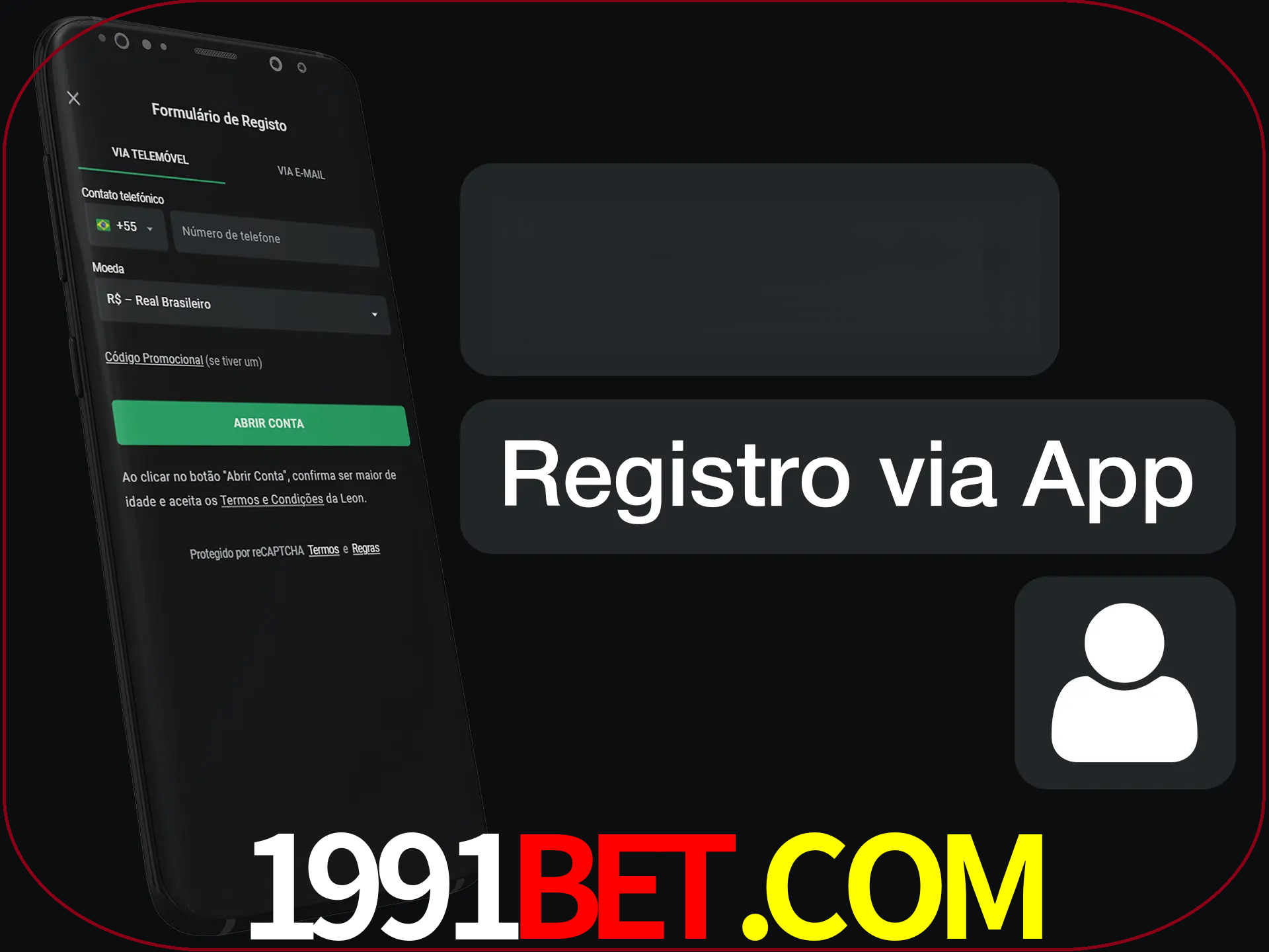 Registre-se com duas etapas usando o aplicativo.