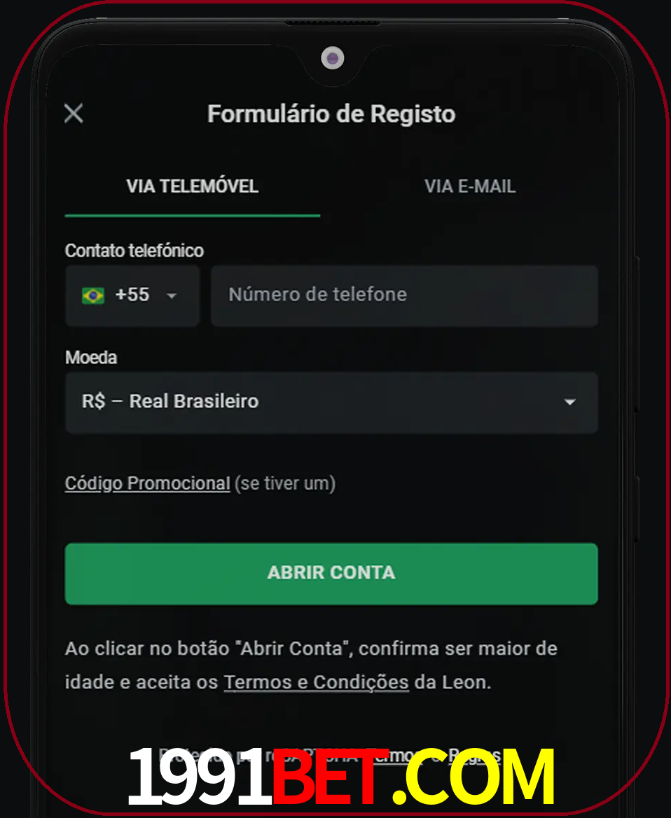 Abra o aplicativo e inicie o processo de registro.